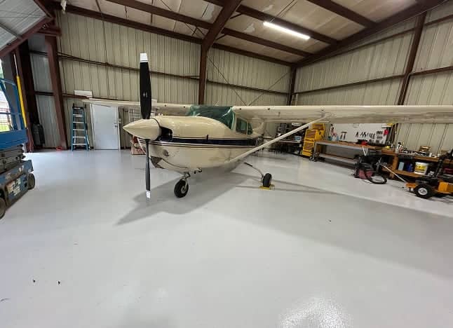 epoxy on airplane hangar floor