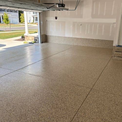 cappuccino epoxy flake garage