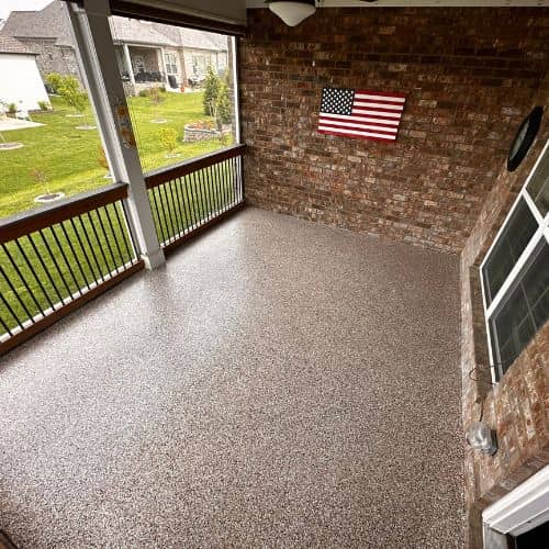 covered patio epoxy installation