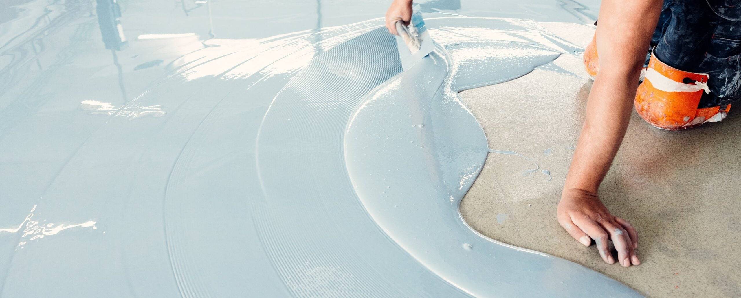 installation of epoxy on concrete