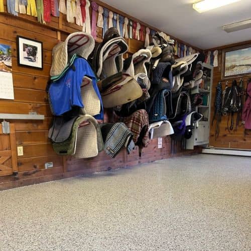 horse stables epoxy flake flooring