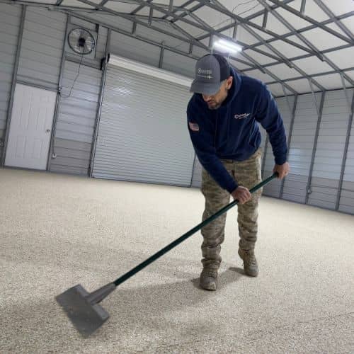 barn epoxy flake install