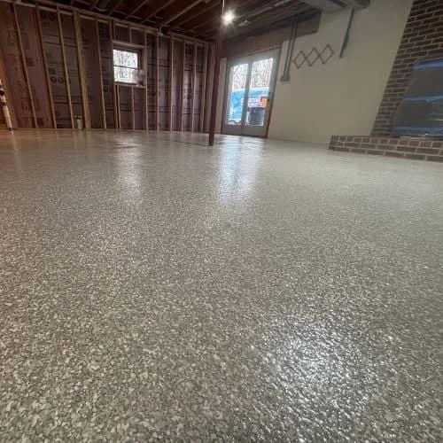 basement epoxy flake flooring