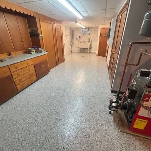 basement epoxy flake flooring
