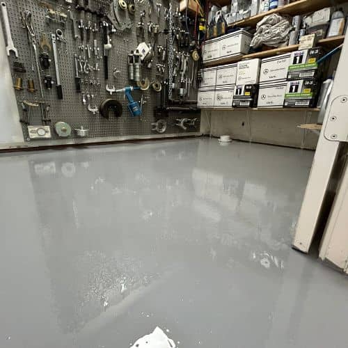 car repair shop epoxy floors