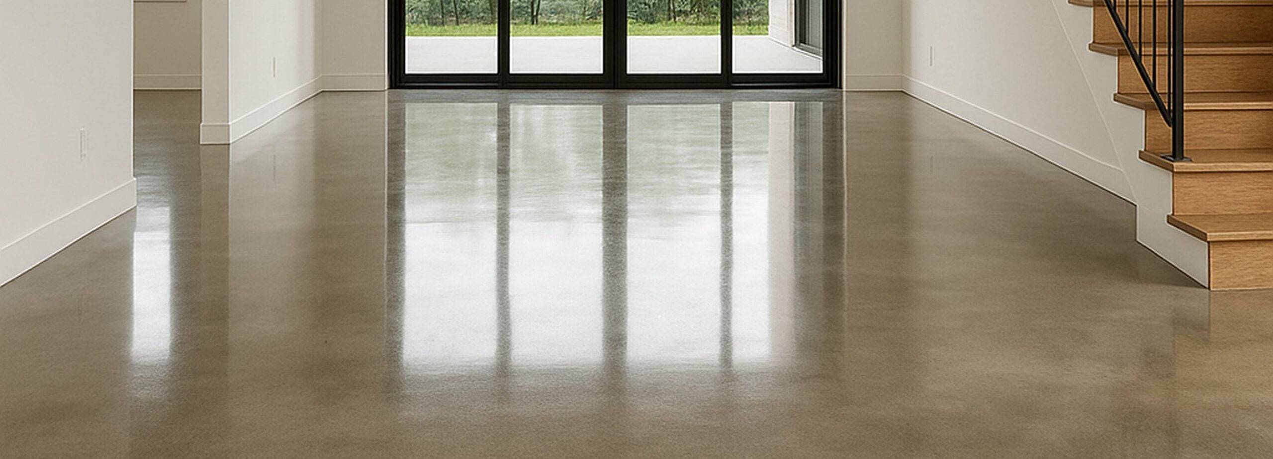 polished concrete in home