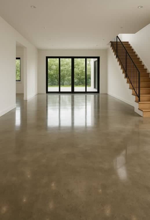 polished concrete in home