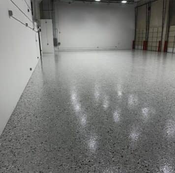 close-up of epoxy flooring in warehouse