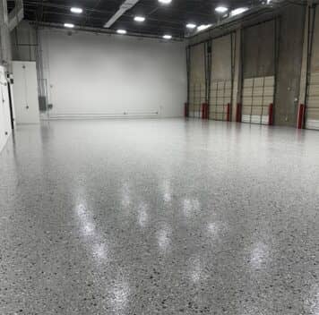 epoxy flooring inside of warehouse for commercial property