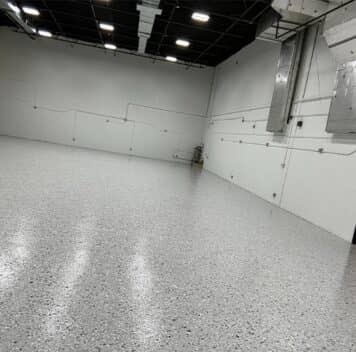 epoxy flooring final product in warehouse