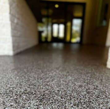 close-up of epoxy flooring for homeowner patio
