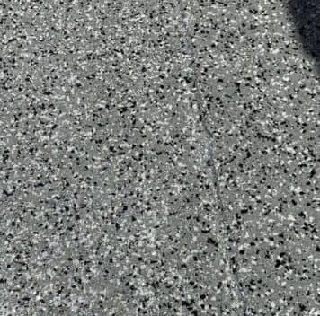 grey epoxy with black and white flakes