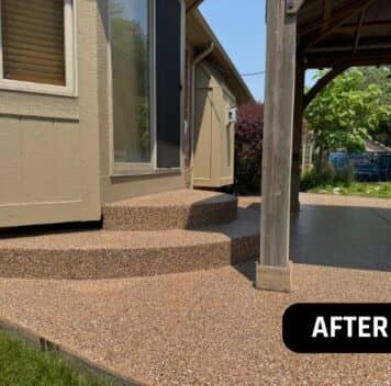 after portrait of homeowner patio with new epoxy flooring installed