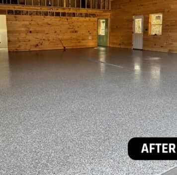 Stoney Creek Epoxy Flake Flooring installed for barn after portrait