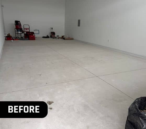 before portrait of Car Condo with old concrete flooring
