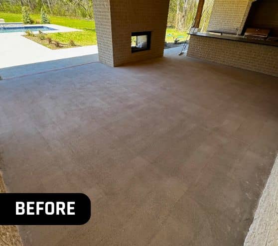 homeowner patio before new patio installed