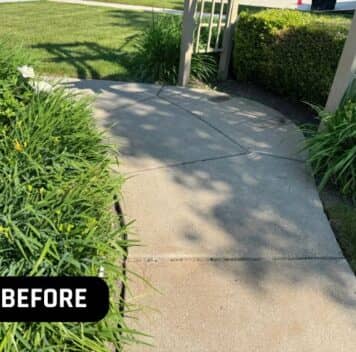 before epoxy coating on sidewalk