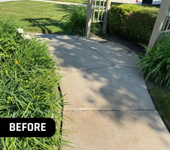 before epoxy coating on sidewalk