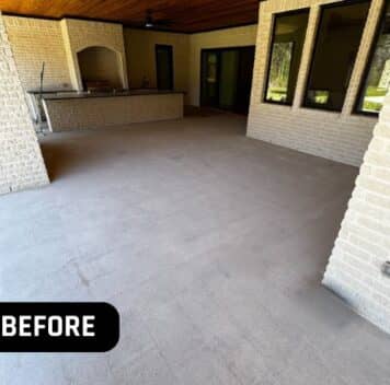 before portrait of homeowner patio