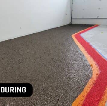 Car Condo flooring in the process of getting new epoxy flake flooring