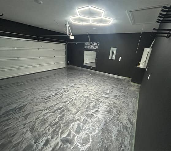 solid epoxy flooring installed for homeowner garage