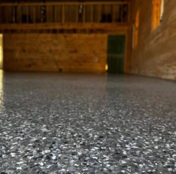 close-up of Stoney Creek Epoxy Flake Flooring