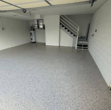 cabin fever epoxy flake flooring for homeowner garage