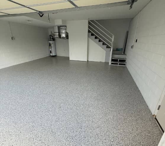 cabin fever epoxy flake flooring for homeowner garage