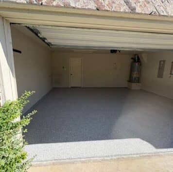 dakota grey epoxy flake flooring for homeowner garage installed