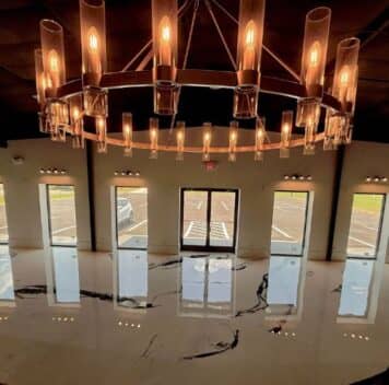 solid epoxy flooring installed for Boutique Owner store