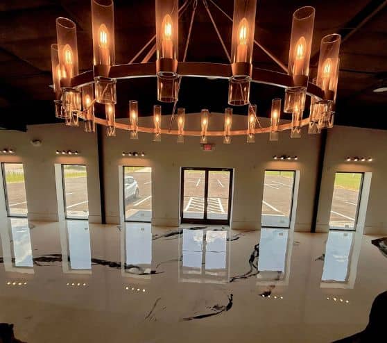 solid epoxy flooring installed for Boutique Owner store