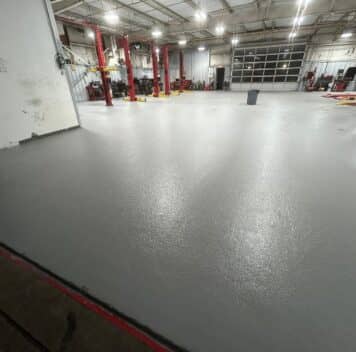 Gullo Toyota and Mazda garage with new solid epoxy flooring