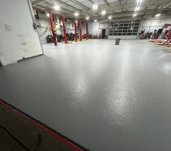 Gullo Toyota and Mazda garage with new solid epoxy flooring