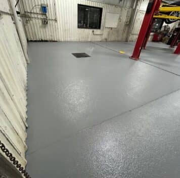after portrait of Gullo Toyota and Mazda garage with new solid epoxy flooring installed