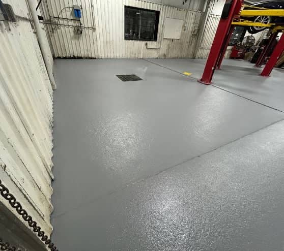 after portrait of Gullo Toyota and Mazda garage with new solid epoxy flooring installed