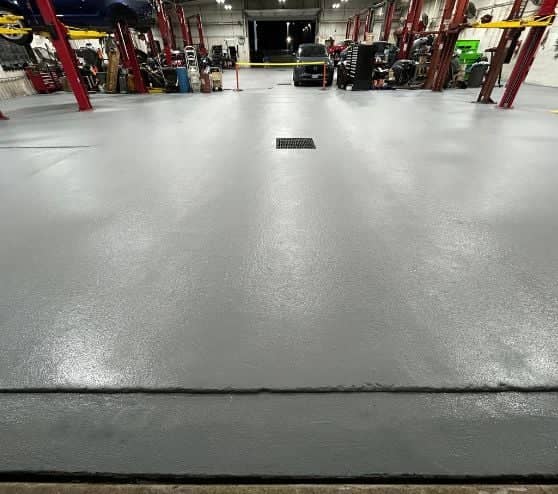 front view of Gullo Toyota and Mazda garage with new solid epoxy flooring installed