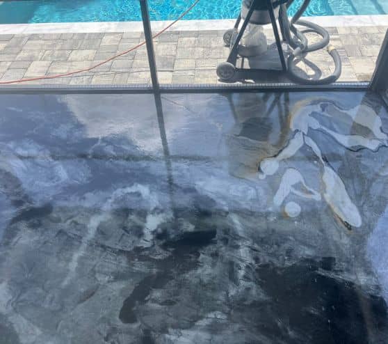 solid epoxy floor installation for homeowner patio