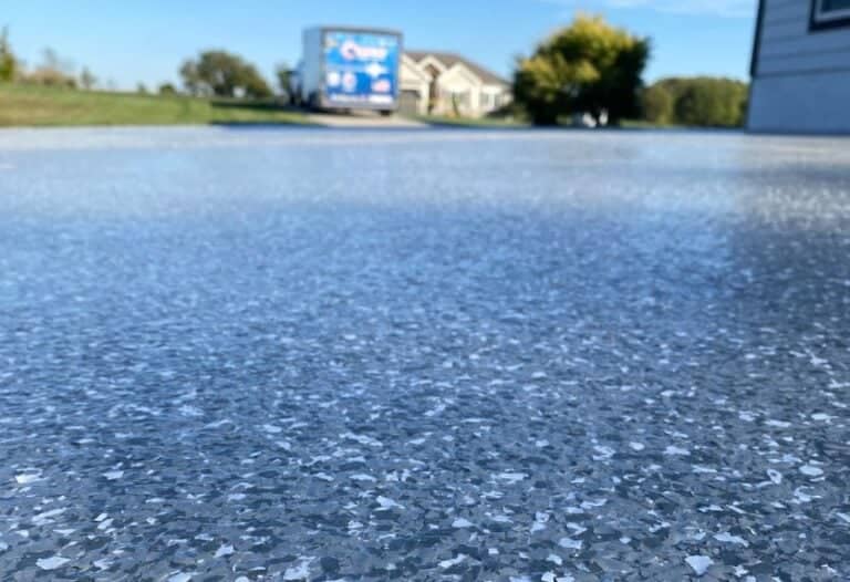 driveway epoxy flake installation service