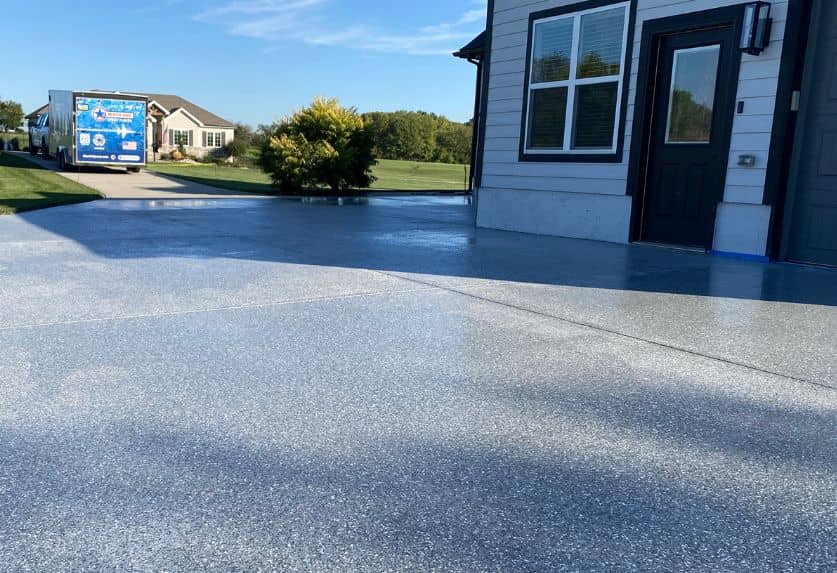 driveway with poylaspartic installation