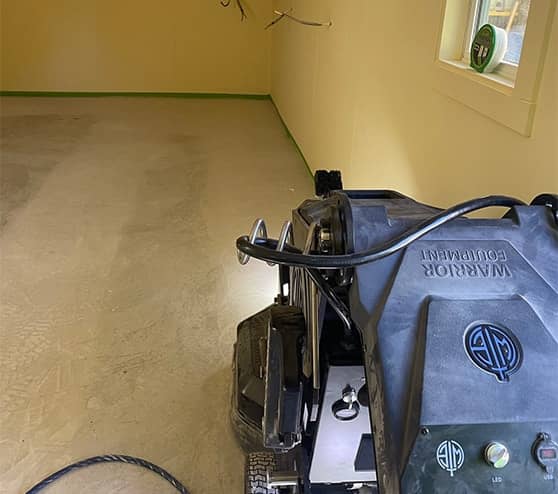 storage shed with no epoxy flake flooring