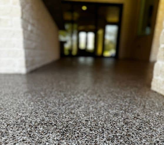 close-up of epoxy flooring for homeowner patio