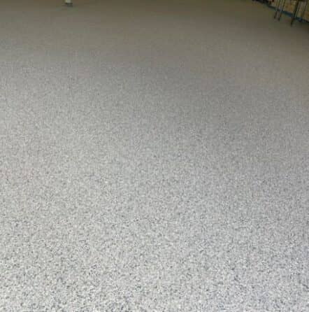 close-up of epoxy flooring