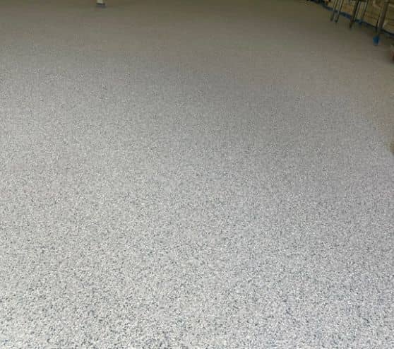 close-up of epoxy flooring