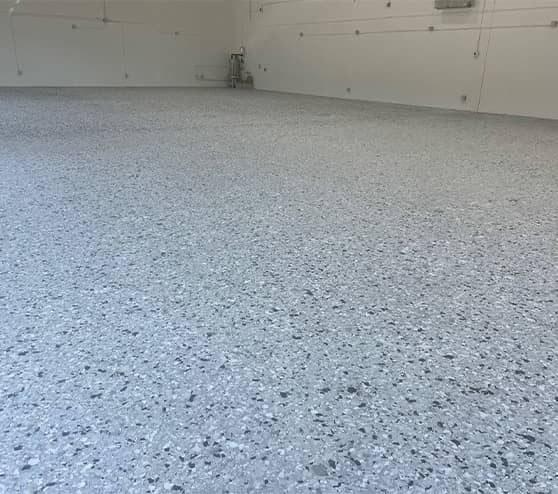 close-up of epoxy flooring
