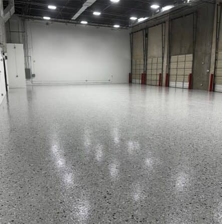 interior view of LLumar Window and Paint Protection Film new flooring in warehouse