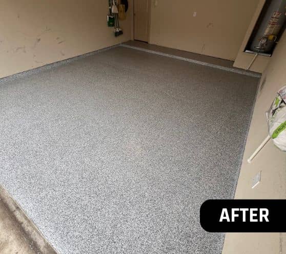 homeowner garage in texas with new epoxy flooring