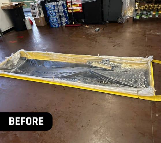 before portrait of Take 5 Oil Change flooring before new flooring installed