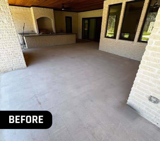before portrait of homeowner patio