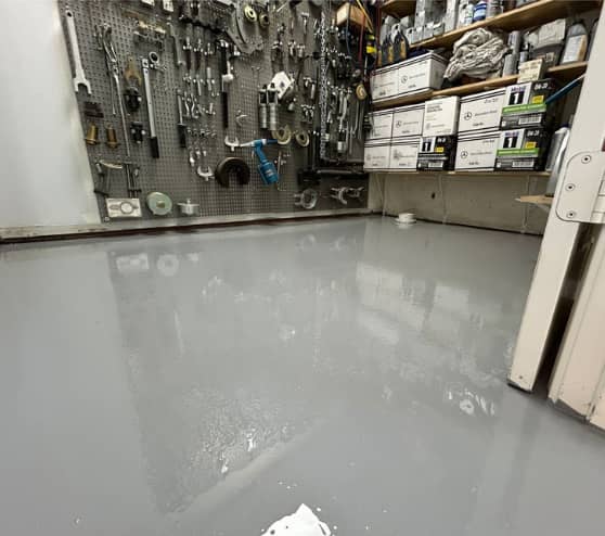 After Solid Epoxy Project for Spring European Autowerks in Spring, TX
