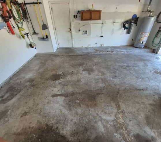 Before Concrete Floor Repair Project for Homeowner in Kingwood, TX